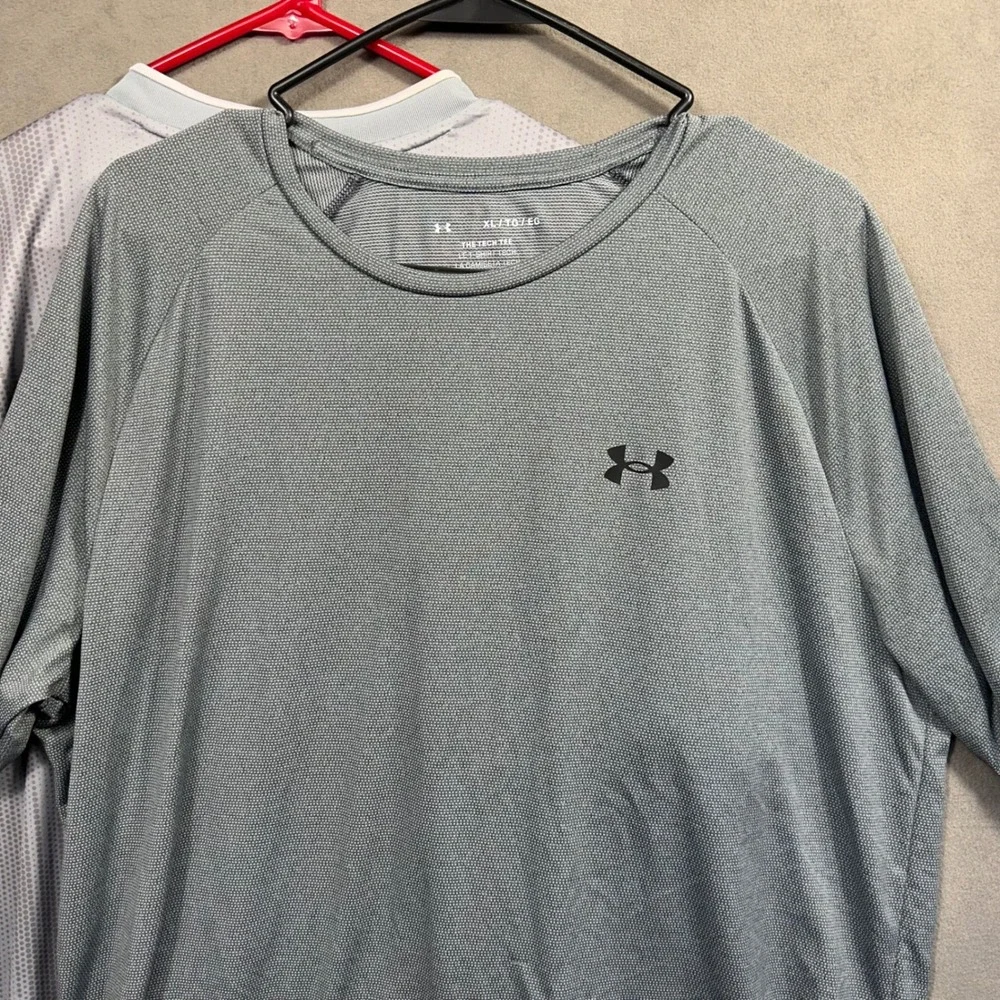 Adidas‎ Under Armour Shirts Men XL Grey Athletic Performance Bundle Excellent x2